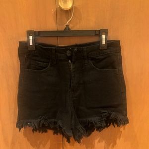 Vervet High Rise Black Jean Shorts- XS